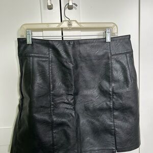 Topshop Black A-Line Mini Skirt Night Out